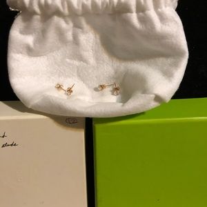 14K & CZ Diamonique graduated 1ct & 2 ct studs